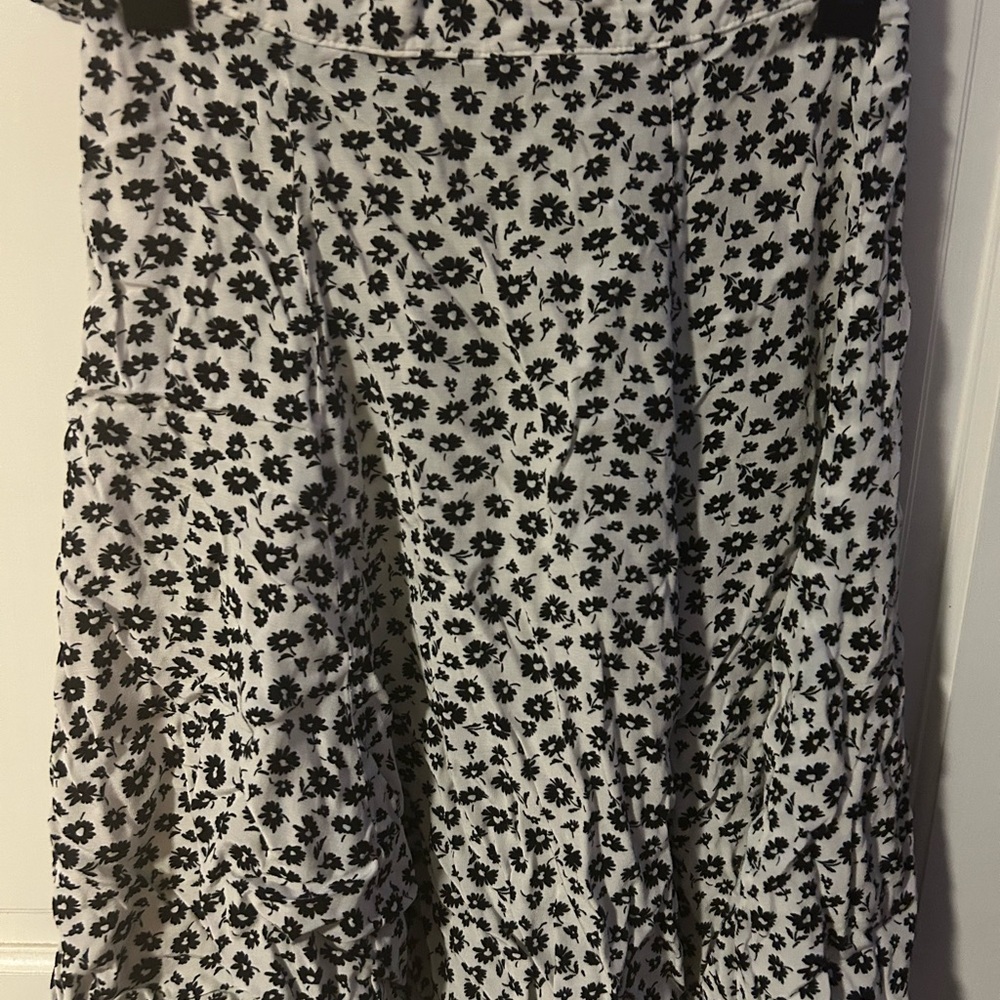 Rafaella Black and White Floral Midi Skirt
